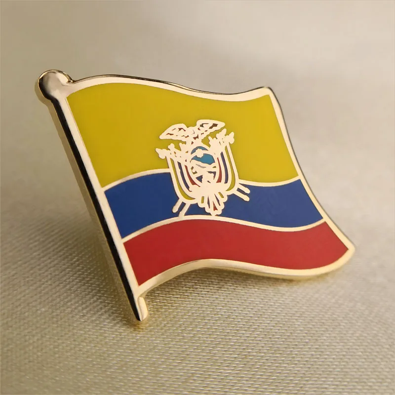 Soft Enamel Ecuador Flag Lapel Pins