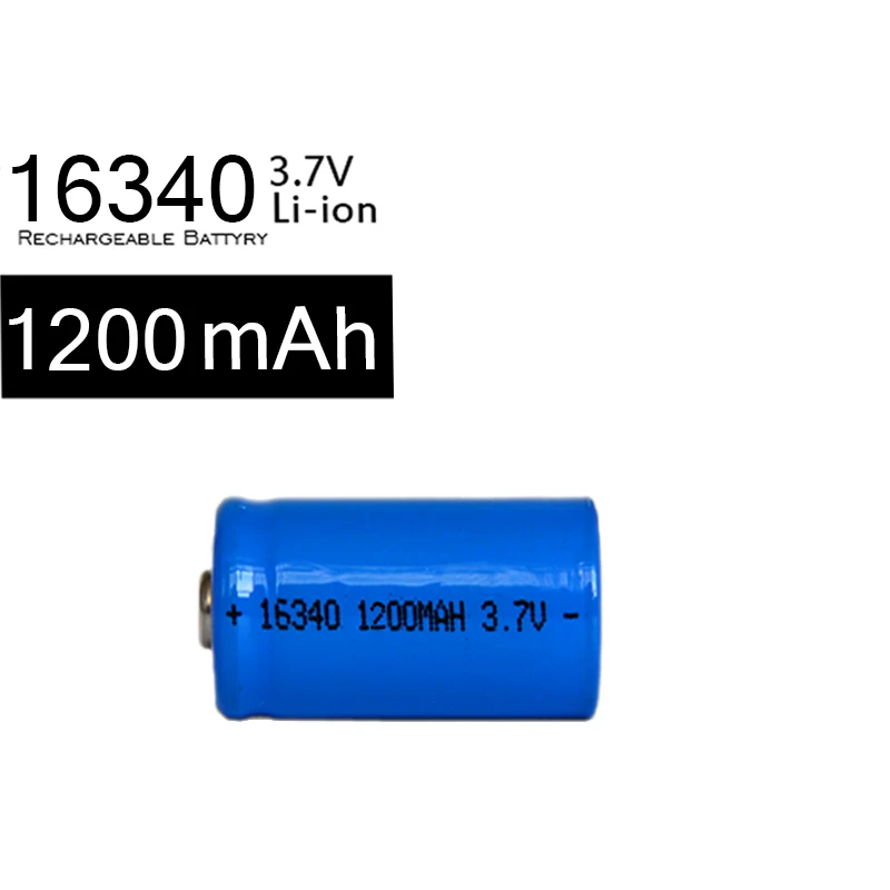 

20* 16340 3.7v Battery Rechargeable Li Ion Batteries 1200mah For Electronic Toys E-Book Flashlight LED Headlamp Original Sale