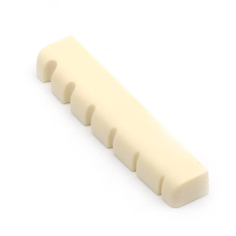 50 sztuk Ivory Plastic R400 53x6x9.75-7.9MM 6 String Bass Nut Bass części elektryczna gitara basowa części naprawcze DIY