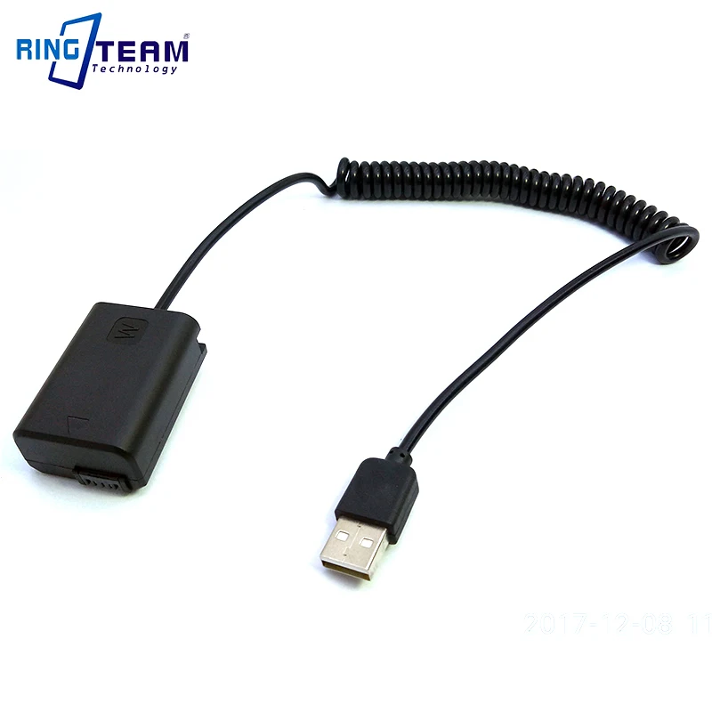 USB الربيع كابل إلى AC-PW20 DC المقرنة لسوني كاميرا ألفا NEX F3 5R 5T 3N 5N A33 A5000 A6000 A6300 A6500 ZV-E10 NP-FW50 Ada