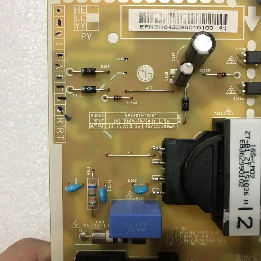 لوحة طاقة لاختبار 100% أصلي ، LGP43DI-16CH1 43LW340H-CA EAX66793101 EAY64229501