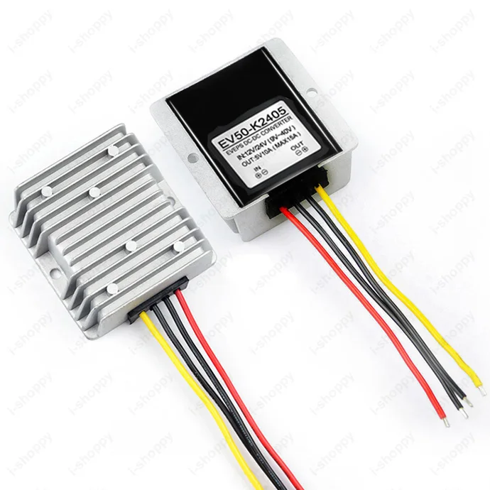 Power Supply DC Voltage Reducer Converter Regulator Buck 12V/24V Step Down to 5V Waterproof