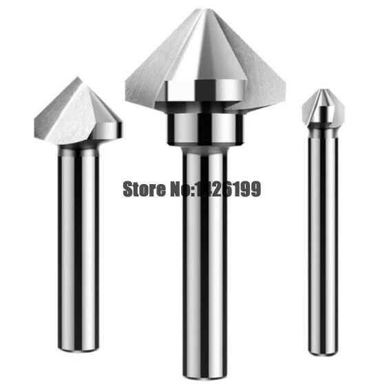 1 STKS 6.3mm-50mm 3 Fluit/1 Fluit Verzinkboor Boor Ronde Handvat 60 Graden/90 Graden HSS Hout Staal Afschuining Cutter Tool