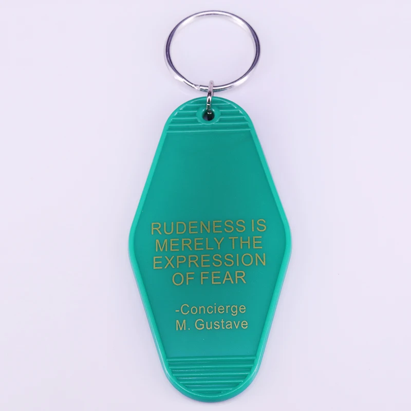 The grand Budapest hotel inspired key tag Rudeness is merely the expression of fear quotes keychain