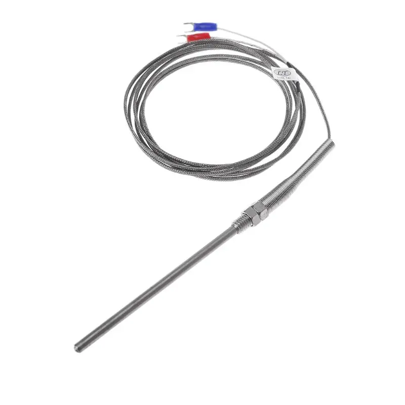 K type Thermocouple Stainless Steel probe Thermocouple 100mm 200mm 2m Cable Wire Length,Thermocouple 0~400C Temperature Sensor