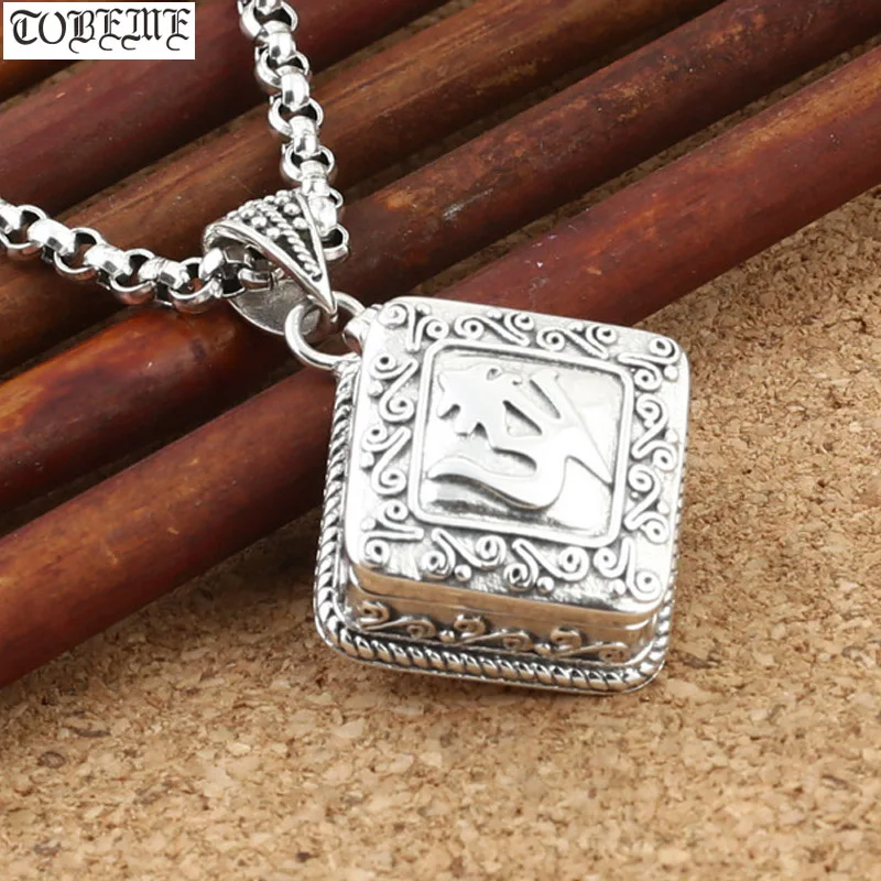 Handcrafted OM Ghau 925 Silver Tibetan OM Gau Box Pendant vintage sterling silver Buddhist Prayer Box Pendant