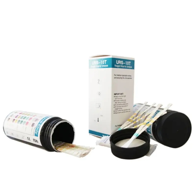 URS-10T 100strips Urinalysis Reagent Test Paper 10 Parameters Urine Test Strips Leukocytes, Nitrite, Urobilinogen, Protein, pH