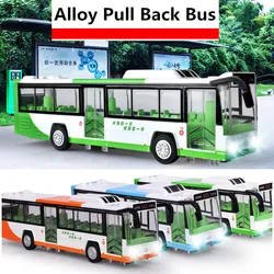 1:50 alloy pull back bus model, high imitation City air-conditioned bus,flash toy vehicle, free shipping