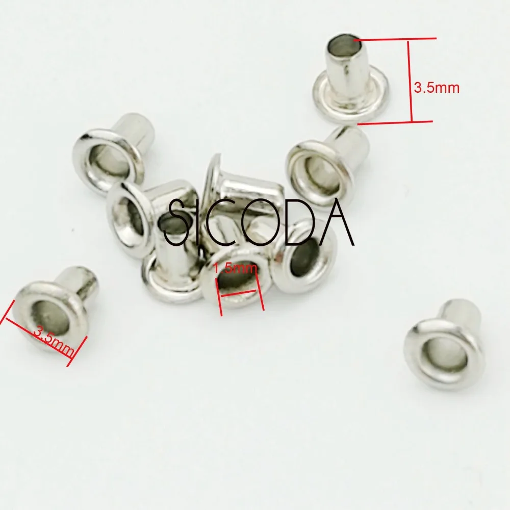 SICODA 100pcs 1.5/2/2.5mm mini Grommets Eyelets hollow rivet  bjd brass Eyelets Doll Clothing Accessories bag decorative