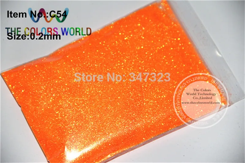 

TCH1742 wholesale 0.2mm 008 size Shinning Neon Rainbown Orange Color Glitter Powder