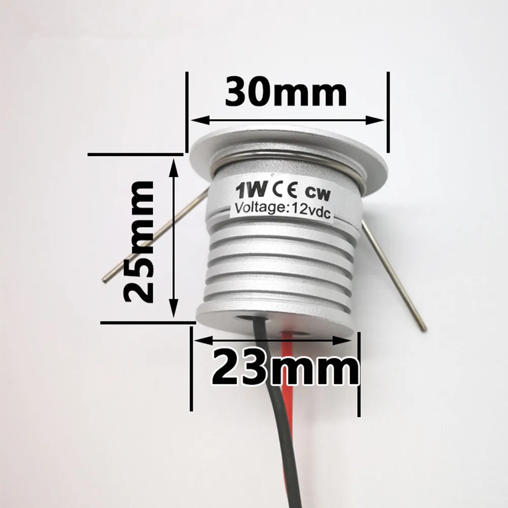 1W LED المنزل الديكور أضواء 25 مللي متر انقطاع راحة غرفة نوم بقعة ضوء DC12V المطبخ الإضاءة 60D/120D النبيذ مجلس الوزراء مصباح CE