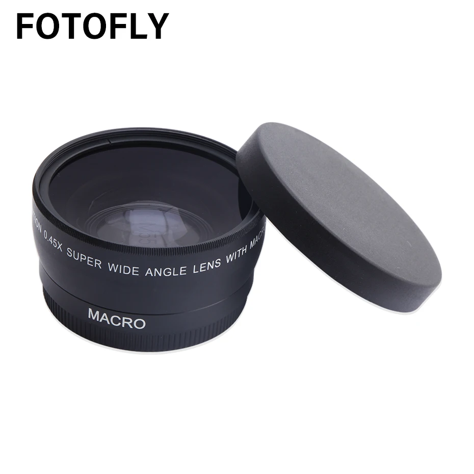 0.45X 46 49 52 55 58 mm Wide-Angle Lens With Macro Optical Glass Lenses For Canon Nikon Pentax Lens Accessory High Definition