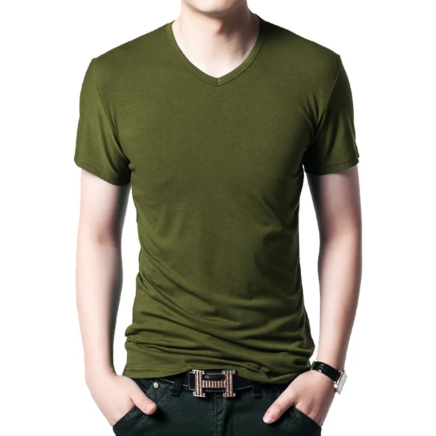 2024 MRMT Men's Cotton Short Sleeve T-shirt tide man V collar cotton fashion big size bottoming men's T-shirt