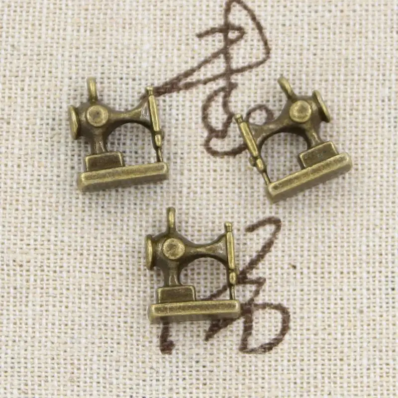 12pcs Charms Sewing Machine 15x12mm Antique,Zinc Alloy Pendant fit,Vintage Tibetan Bronze Silver Color DIY For Bracelet Necklace