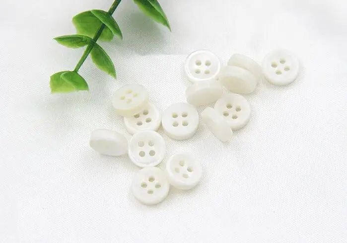 HOT!!! 100 pcs/lot 11mm fashion natural White mother of pearl shell button with 4 holes bowl shirt button Sewing Buttons