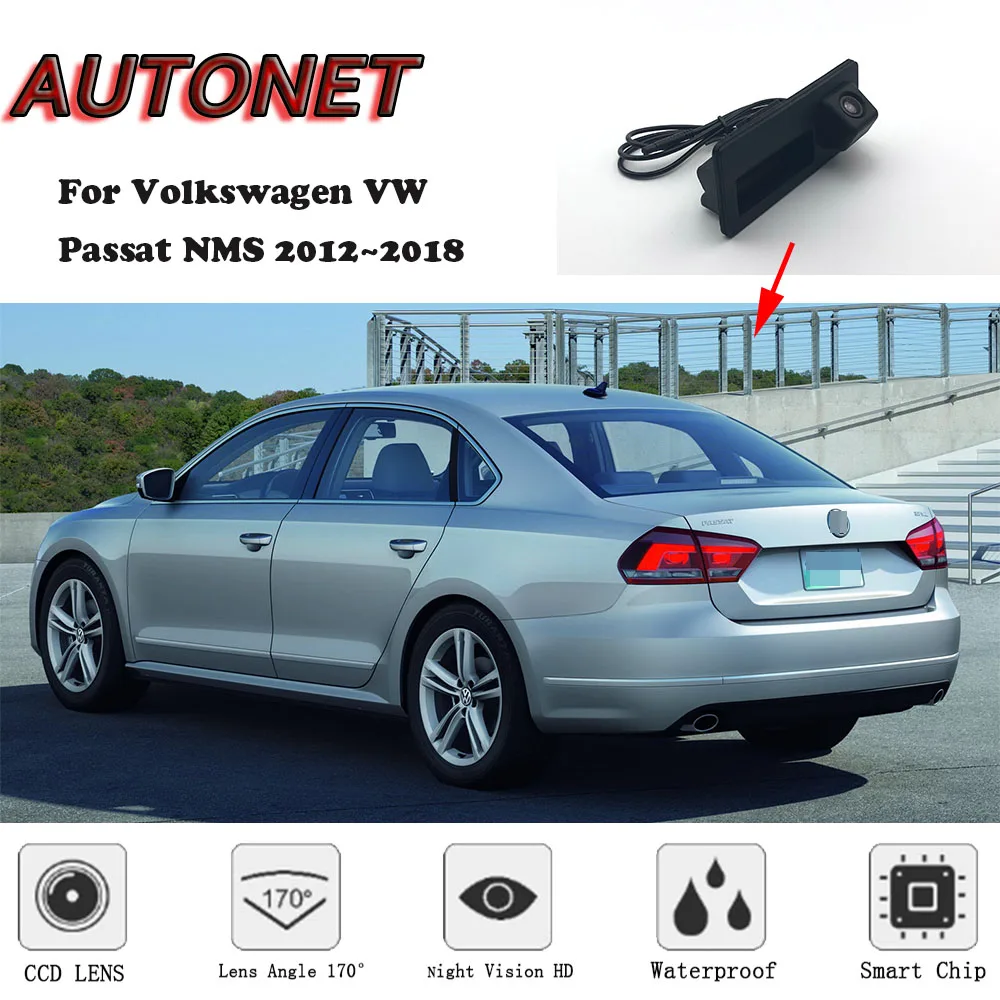 AUTONET Backup Rear View camera For Volkswagen VW Passat NMS 2012~2018 Night Visioin Trunk Handle Camera parking