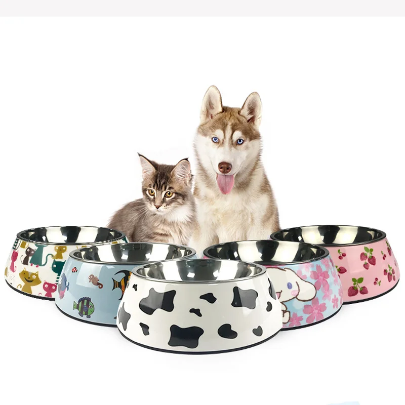 Hot selling removable Melamine and stainless steel pet bowl dog&cat bowls миски для собак миска для кошки