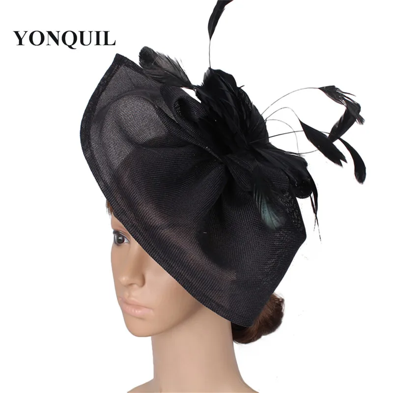 New Arrive Charming Fascinator Wedding Hats With Ostrich Quill Bridal Headpiece With Feather Party Headband Hair Accessories