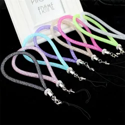 Bling Rhinestone Diamond Phone Lanyard Straps Fashion Shiny Colorful Short Hand Mobile Chain