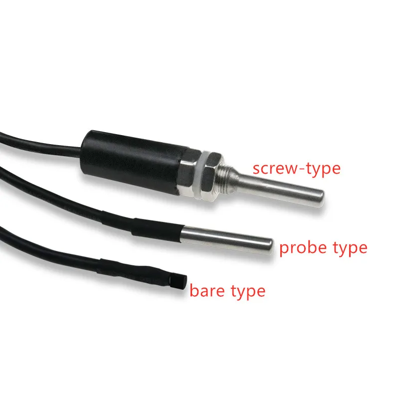 1pcs DS18B20 Original Digital Stainless Steel Thread Straight Bar Screw Water Temperature Probe Exposed Temperature Sensor Probe