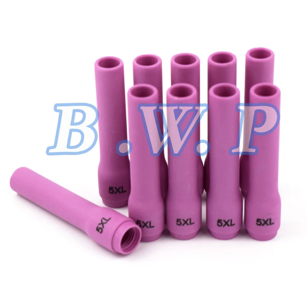 

10pcs TIG Welder Accessories Torch Alumina Nozzles Cups #5 796F76 63mm Extra Long For WP9 9F 9V 9FV