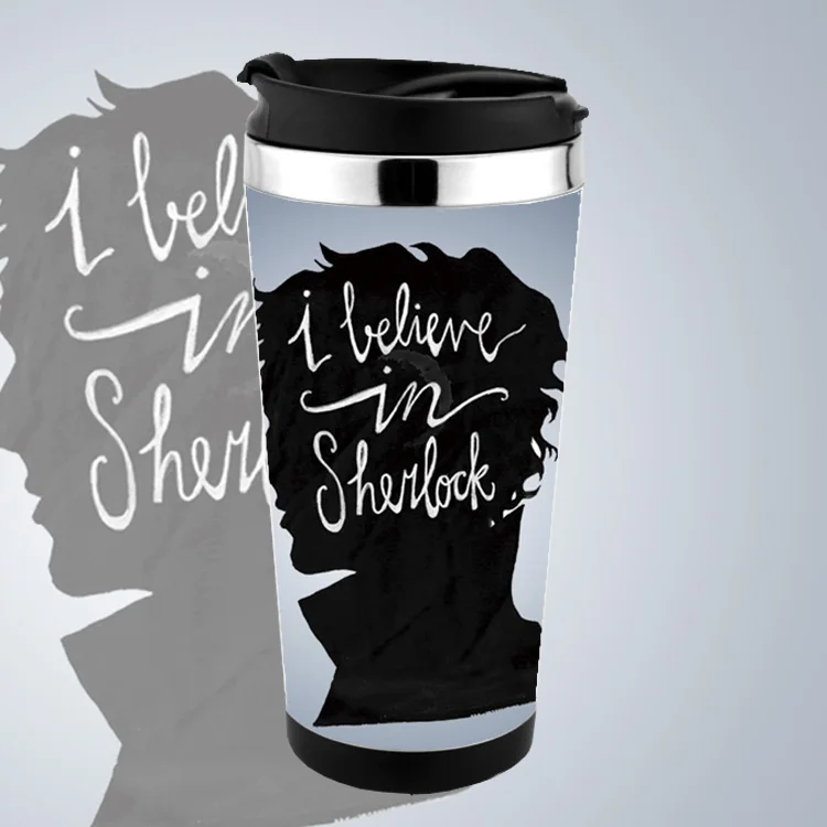 Free shiping 450ml  double wall coffee cup  Sherlock Season mug without any leak   can design mug