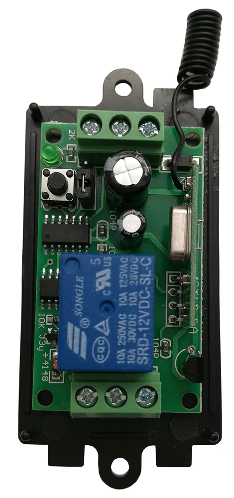 Dc 9v 12v 24v 1 ch 1CHラジオコントローラーrfワイヤレスプッシュリモートコントロールスイッチトランスミッタ + 受信ガレージドア/窓/ランプ