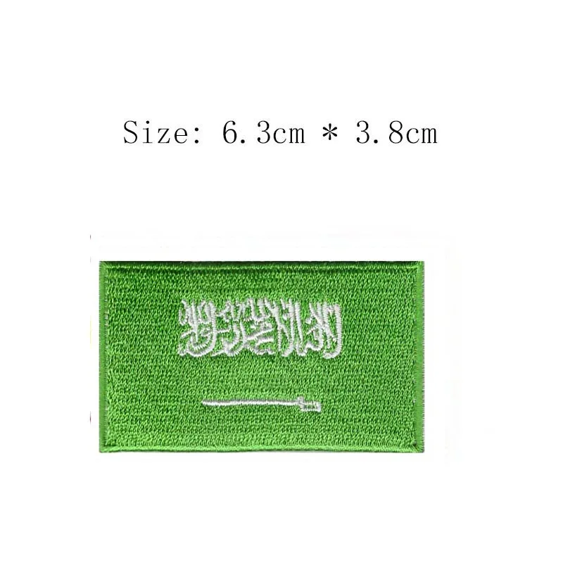 Saudi Arabia embroidery flag patch Riyadh city emblem shipping for Motorcycle Jacket coat Wholesale iron sew right  chest