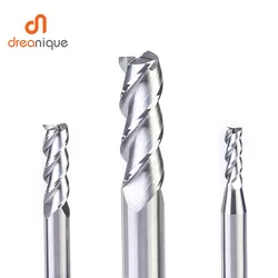 CNC Alumínio Fresa Cortador, Carbide End Mill, Square Head Achatada End Mill, Aço De Tungstênio, D1-to D12, 3 Flautas