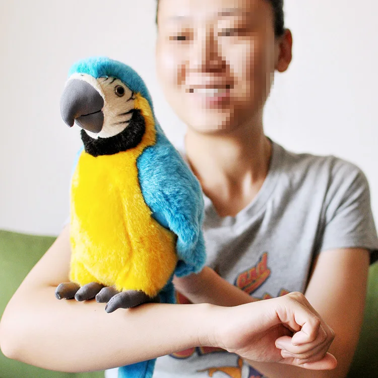 new plush simulation blue parrot toy plush macaw toy cute mara parrot toy gift about 26cm