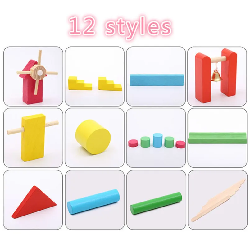 Chidlren Wooden Domino Toys Institution Accessories Organ Blocks Dominoes Games Montessori Educational Toys For Kids Gift