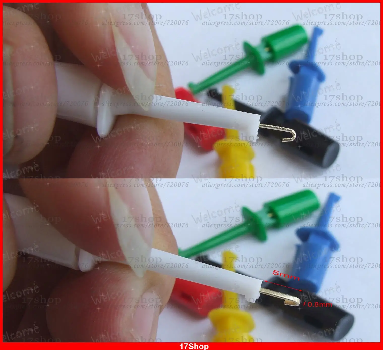 400PCS 8 color Test Hook Clip SMD IC SMT Grabbers Test Probes for Tube Testers