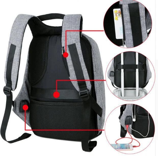 USB charging Men Backpack Rucksack Anti Theft 15.6 inch Laptop Backpacks For Teenagers Male Mochila School backpack Shoulder Bag