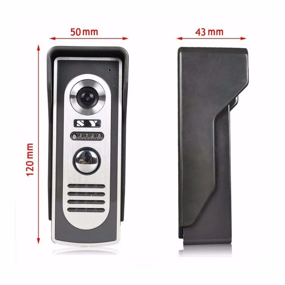 Sysd kit de sistema de intercomunicação de vídeo porteiro com fio com câmera de visão noturna infravermelha interfone vídeo dorrbell desbloqueio