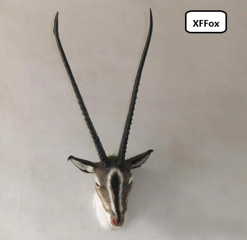 

simulation antelope head horn model polyethylene&furs antelope's head wall pandent doll gift 55x35cm xf958