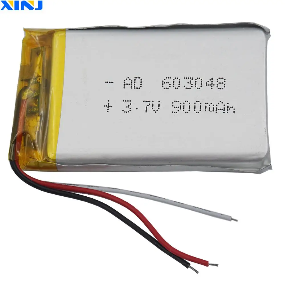 3.7V 900mAh 3.33Wh Thermistor 3 Wires Li-Polymer Li Lithium Battery 603048 Li-ion For Car Camera GPS LED Light Bluetooth Speaker