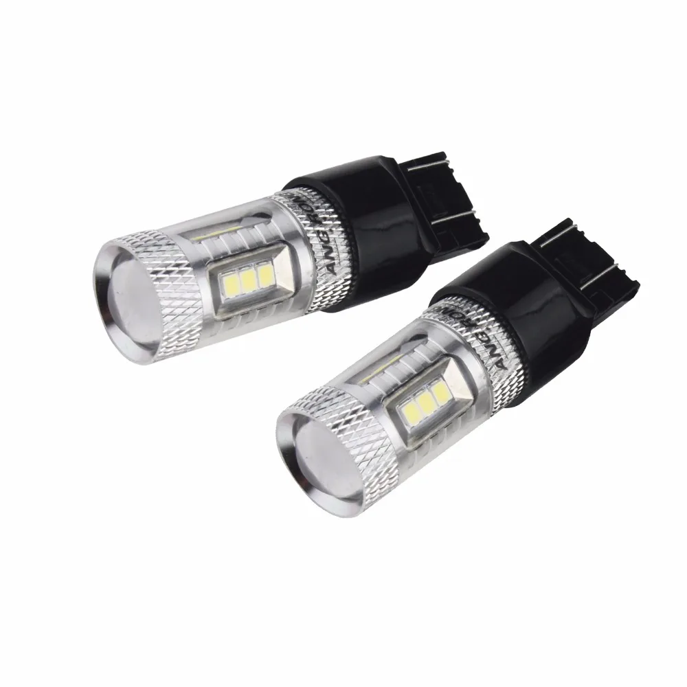 ANGRONG 2pcs 7440 7443 W21/5W 15W 15 SMD Sidelight Reverse Signal Stop LED Light(CA222x2)