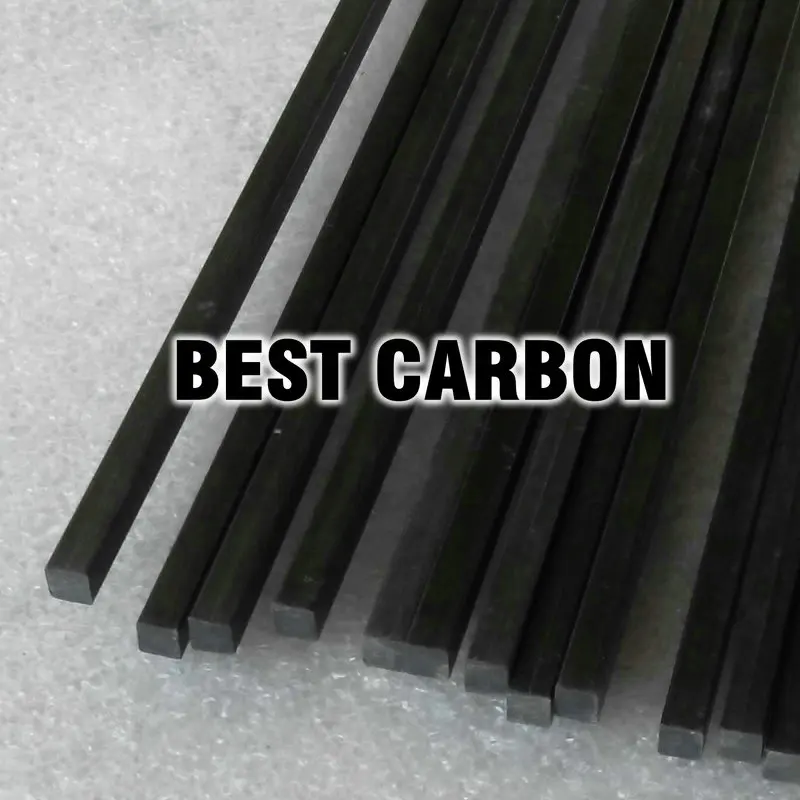 6.0mm  x 1000mm Pultruded Square Solid Carbon Fiber Rod