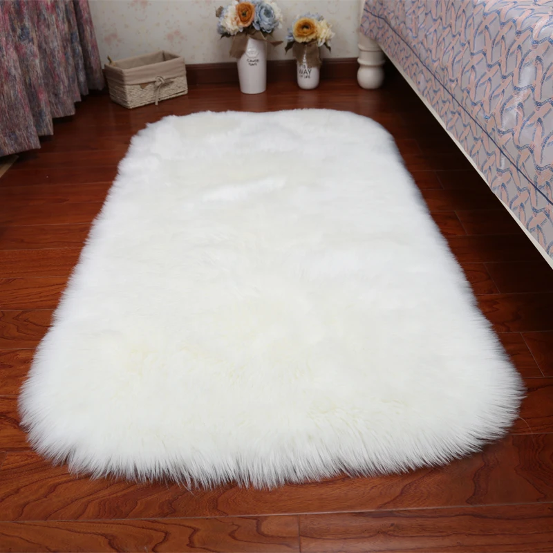 White Faux Fur Rug Soft Faux Sheepskin Carpets for living room Bedroom Big Area Rugs Shaggy Fur Plush Long Hair Solid Mat/Carpet