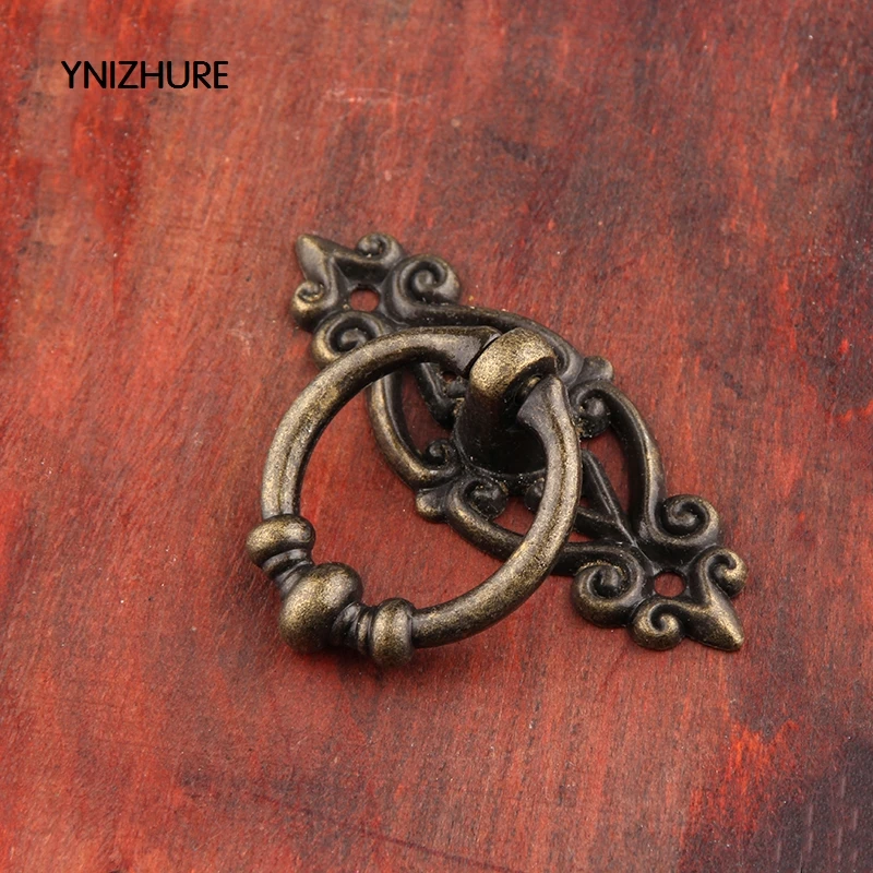 10PCS Antique Furniture Handles Vintage Cabinet Knobs and Handles Kitchen Cupboard Dresser Door Drawer Ring Pull Handles