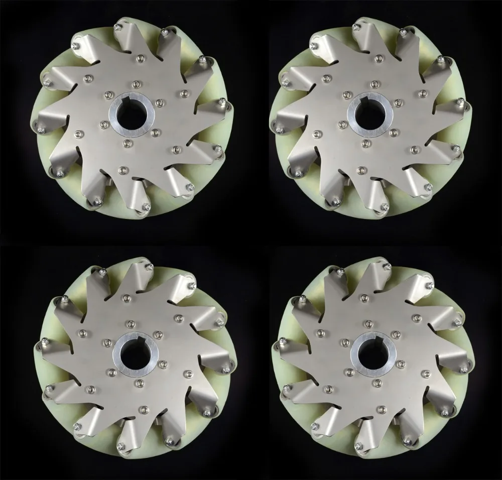 A set of heavy duty mecanum wheel with imported material pu roller 14178