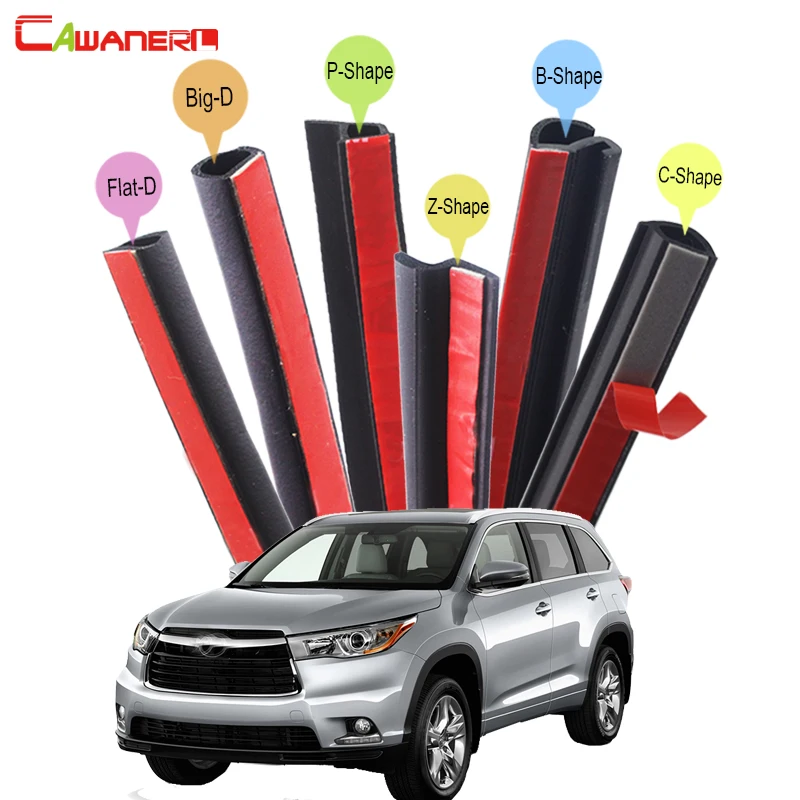 Cawanerl Car Sealing Strip Kit Rubber Seal Edge Weatherstrip Noise Control For Toyota RAV4 Highlander E'Z Land Cruiser Prado