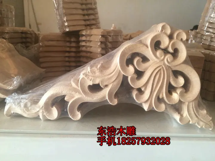 

Solid wood corner flower door furniture applique cabinet door applique fashion wood shavings decoration flower sculpture 1