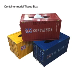 Container modeling tissue box Retro Creative Metal Napkin Case Houseware Necessity Utensil Craft Ornament Home Decor  1pc