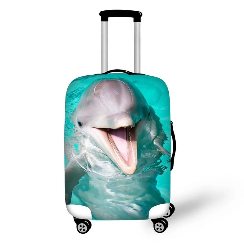 Marine dolphins prints travel luggage suitcase cover storage bag case cover thick protective 18-30 inch Travel Accessories