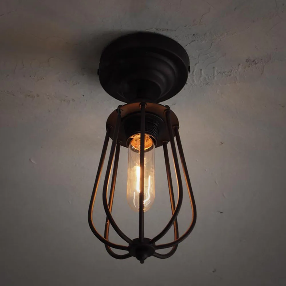 Industrial Metal One Heads grapefruit Corridor Ceiling Lamp Hallway Balcony American Country Rustic Ceiling Lights