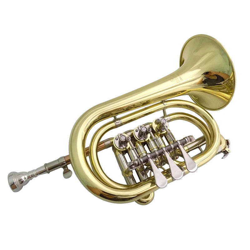 Bb Rotary Cornet musical instruments  Yellow Brass cornet trumpet with Case and Mouthpiece