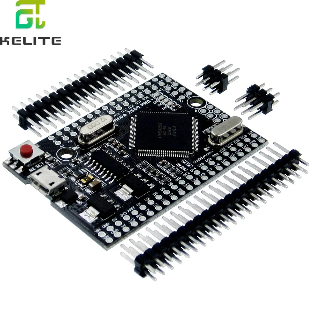 

Mega 2560 PRO (Embed) CH340G/ATmega2560-16AU, with male pinheaders. Compatible for Mega 2560