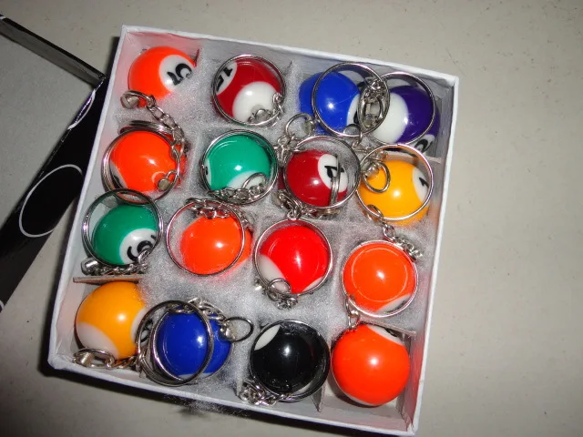 

Free shipping Wholesale ! 1440pcs Pool Billiard snooker table ball keychain keyring party Favor Gifts