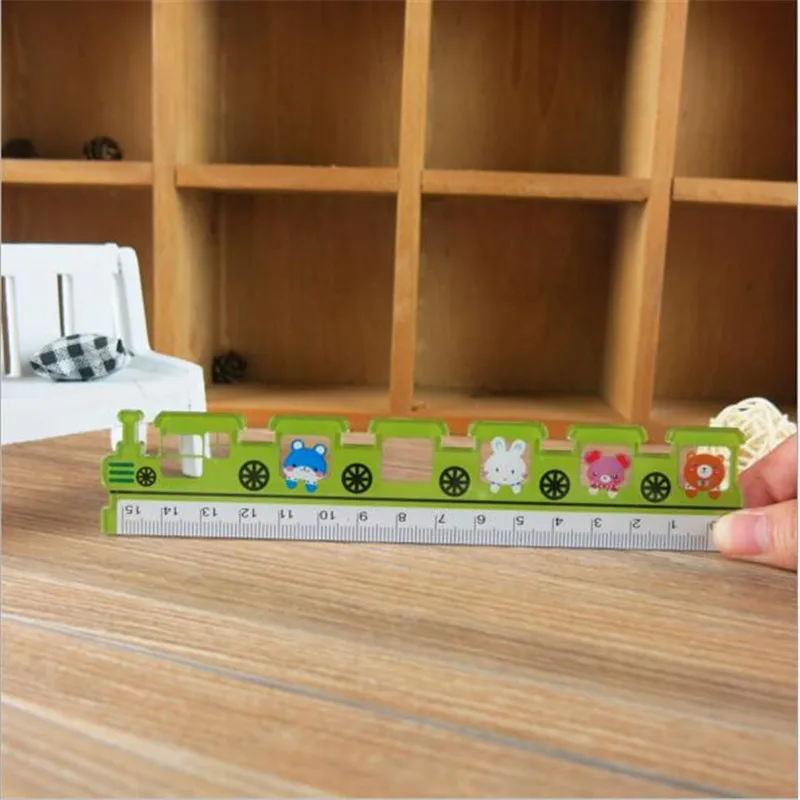 1Pieces/Lot Cartoon Ruler Learning Office Supplies Straight Wave Line Dual-Use 15CM Ruler Student Supplies